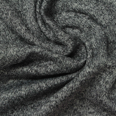 Grey Marl Interlock Knit, Polyester, 195 gsm