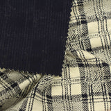 Cream Plaid Interlock Knit, Poly-Cotton — photo 3