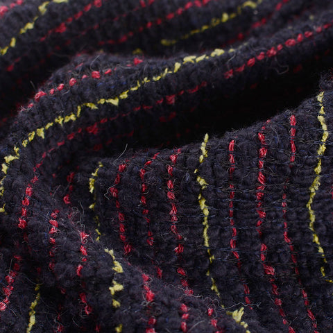 Red Horizontal-Stripe Jacquard, Poly-Cotton