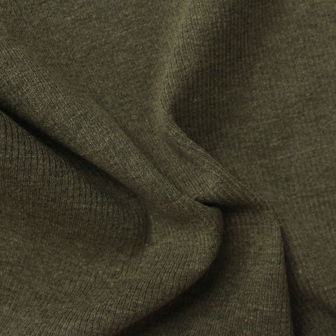 Dark Olive Ribbed Rib Knit, Poly-Viscose