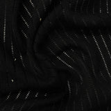 White Vertical-Stripe Rib Knit, Poly-Viscose — photo 3