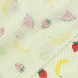 Printed Slub Polyester Cotton Stretch Rib Knit Fabric, 220 gsm, 140 cm — Yellow — photo 3