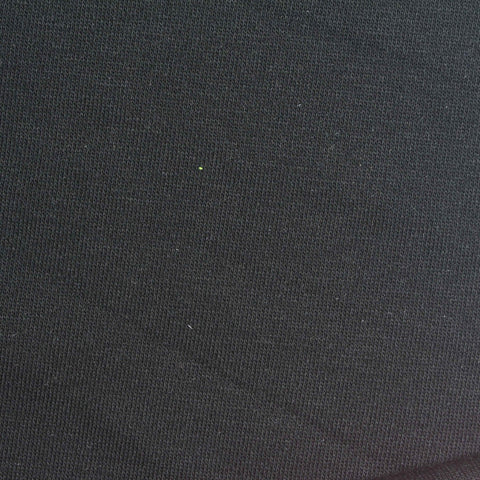 Brushed Polyester Cotton French Terry Fabric, 280 gsm, 150 cm — Black