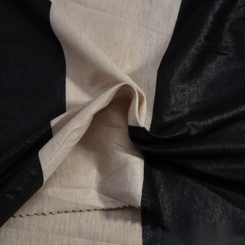 Black Vertical-Stripe Jersey Knit, Polyester, 140 gsm