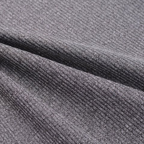Grey Heathered-Marl Rib Knit, Polyester, 309 gsm