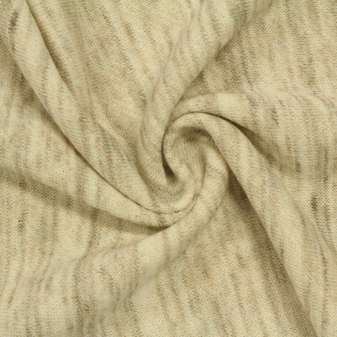 Light Beige Heathered-Marl French Terry, Cotton-Poly