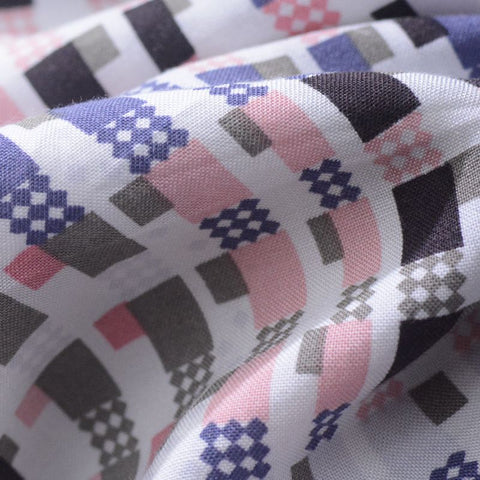 Pink Grid Woven, Viscose