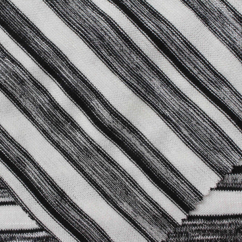 Black Horizontal-Stripe Rib Knit, Viscose-Poly, 233 gsm