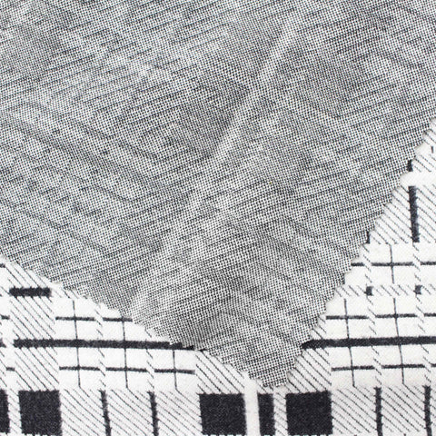 Black Plaid Jacquard, Viscose-Poly, 336 gsm