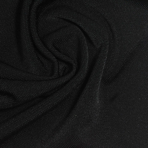 Acetate Stretch Piqué Knit Fabric, 213 gsm, 145 cm — Black