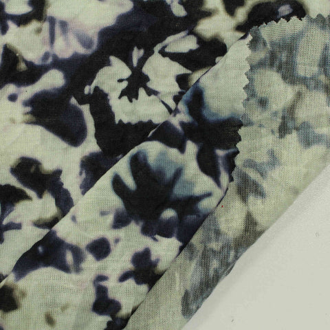 Dark Blue Abstract Jersey Knit, Polyester