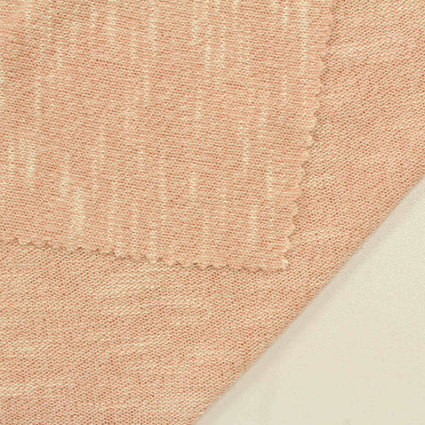 Slub Polyester Viscose Stretch Chunky Knit Fabric, 185 gsm, 160 cm — Orange