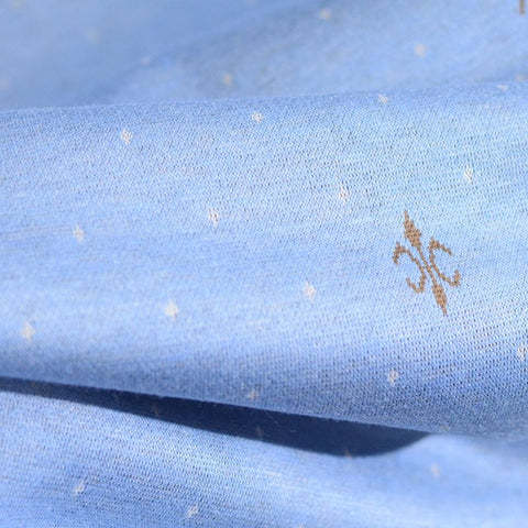 Light Blue Dots Jacquard, Poly-Viscose