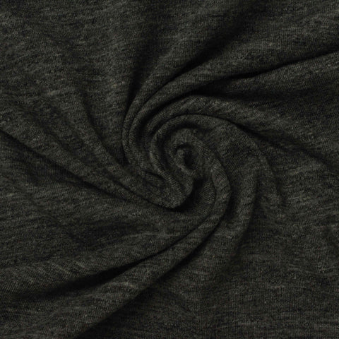 Cotton Polyester Stretch Jersey Knit Fabric, 160 gsm, 175 cm — Black