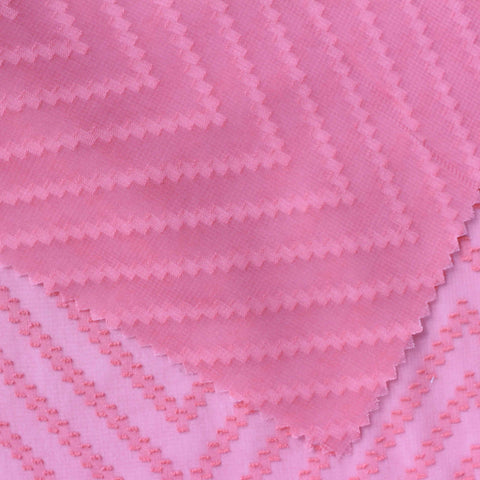 Pink Tone-on-Tone Chevron Chiffon, Polyester