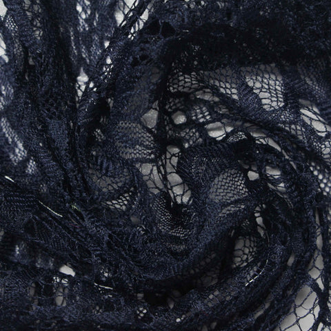100% Nylon Lace Fabric, 140 cm — Navy