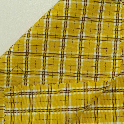Yellow Plaid Twill, Cotton