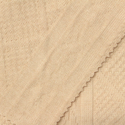 Beige Chevron Rib Knit, Viscose-Poly