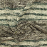 Grey Horizontal-Stripe Chunky Knit, Viscose-Poly — photo 3
