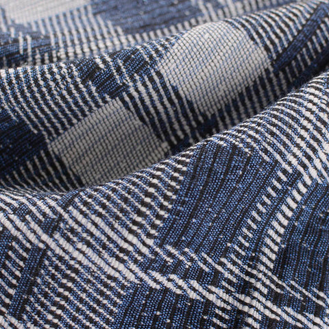 Blue Plaid Jacquard, Acrylic-Poly