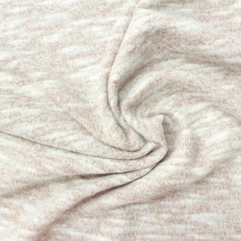 Light Beige Marl Chunky Knit, Viscose-Poly, 172 gsm