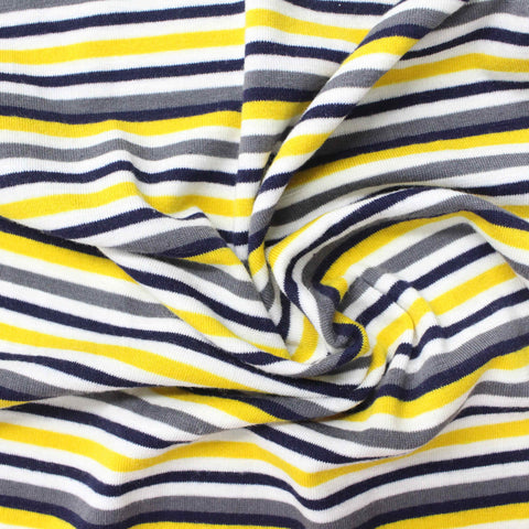 Yellow Horizontal-Stripe Knit, 215 gsm