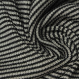 Black Horizontal-Stripe Rib Knit, Poly-Cotton — photo 3
