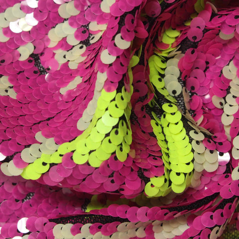 Hot Pink Sequins Knit, Polyester