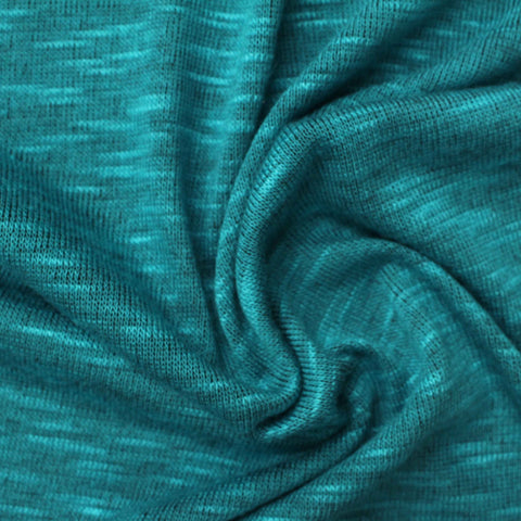 Dark Teal Marl Chunky Knit, Viscose-Poly, 200 gsm