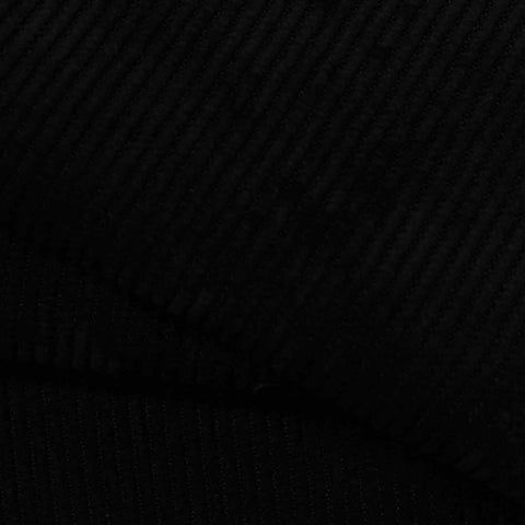 Polyester Stretch Corduroy Fabric, 270 gsm — Black