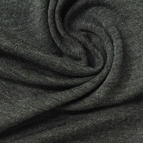 Dark Grey Marl Ponte Knit, Poly-Viscose, 270 gsm
