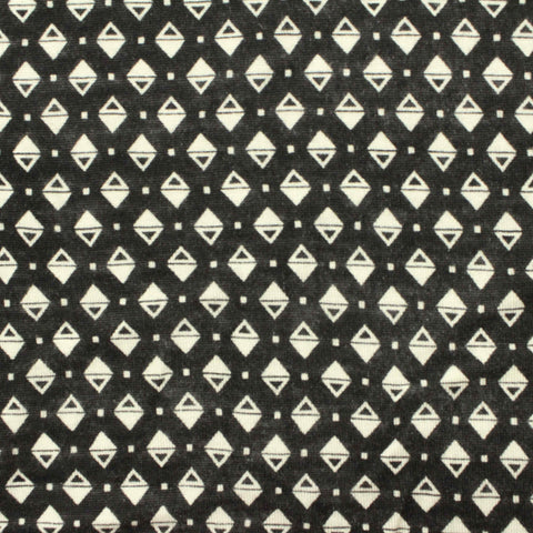 White Geometric-Square Jersey Knit, Viscose