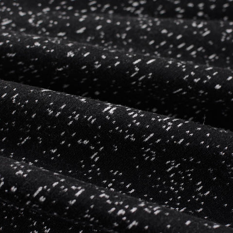 Black Marl Interlock Knit, Poly-Viscose, 310 gsm