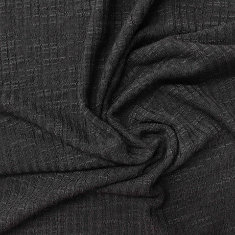 Dark Grey Geometric-Square Rib Knit, Polyester
