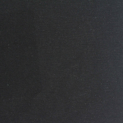 Tencel Lyocell Acetate Stretch Rib Knit Fabric, 210 gsm, 155 cm — Black