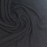 Polyester Viscose Stretch Rib Knit Fabric, 200 gsm, 175 cm — Black — photo 3