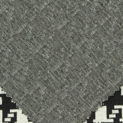 Black Houndstooth Jacquard, Poly-Viscose, 393 gsm