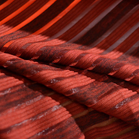 Red Horizontal-Stripe Jacquard, Polyester, 190 gsm