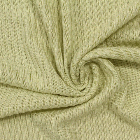 Brushed Viscose Polyester Stretch Rib Knit Fabric, 230 gsm, 123 cm — Khaki, ref EF-210472