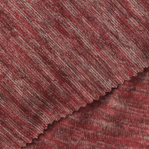 Red Marl Chunky Knit, Poly-Viscose, 205 gsm