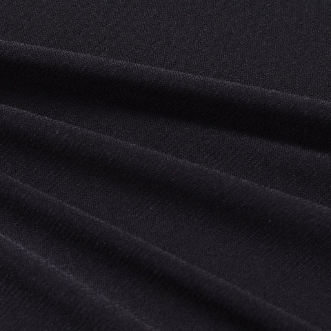 Polyester Stretch ITY Knit Fabric, 200 gsm, 155 cm — Black