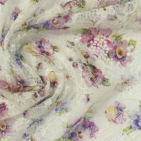 Purple Bold-Floral Lace, Nylon