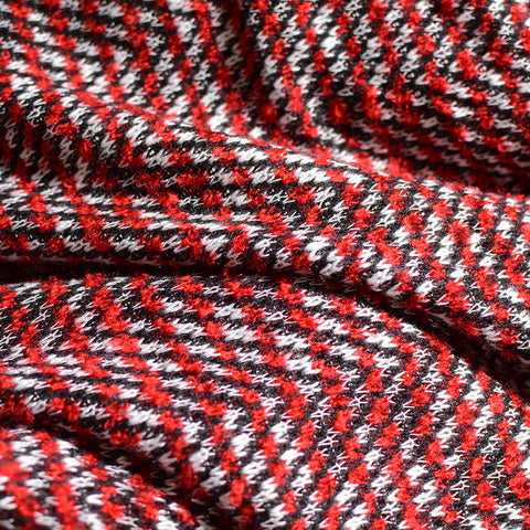 Red Zigzag Chunky Knit, Acrylic-Poly