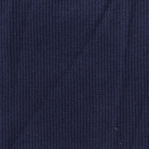 Navy Rib Knit, Cotton-Poly