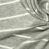 White Stripes Rib Knit, Viscose — photo 3