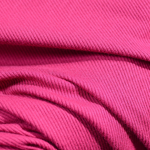 Fuchsia Ribbed Rib Knit, Viscose