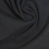 Viscose Stretch Rib Knit Fabric, 460 gsm, 125 cm — Black — photo 3