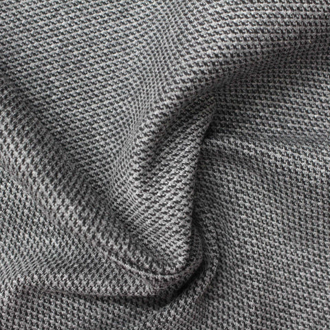 Black Houndstooth Knit, Poly-Viscose, 280 gsm