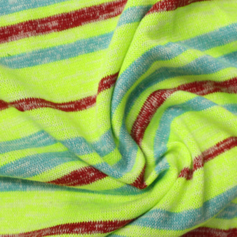 Neon Yellow Horizontal-Stripe Chunky Knit