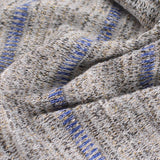Blue Vertical-Stripe Chunky Knit, Poly-Viscose — photo 3